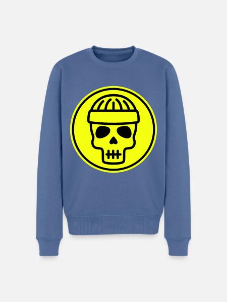 Skull head icon - Men's Premium Organic Jumper - stone blue