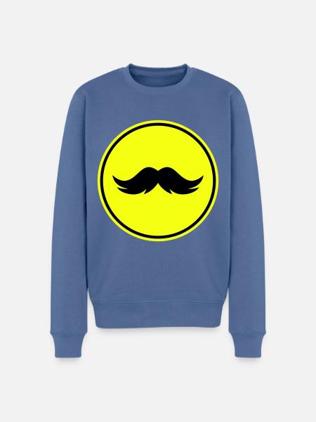Symbole de moustache - Pull Premium bio Homme - bleu pigeon