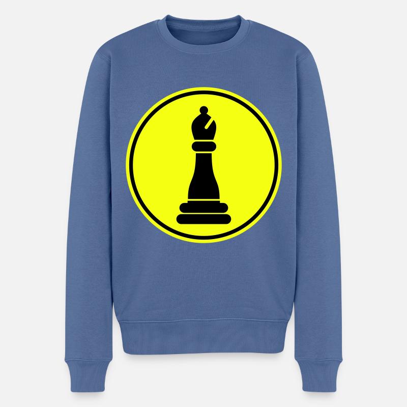 Schachfigur symbol - Männer Premium Bio Pullover - Taubenblau