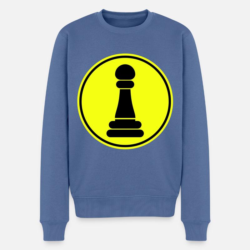 Läufer Bauer Schachfigur - Männer Premium Bio Pullover - Taubenblau