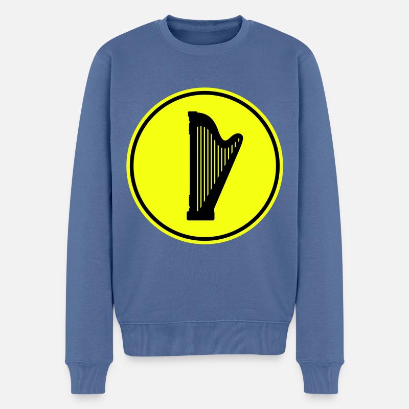 Symbole de la harpe - Pull Premium bio Homme - bleu pigeon
