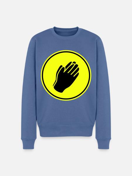 Hands symbol - Men's Premium Organic Jumper - stone blue