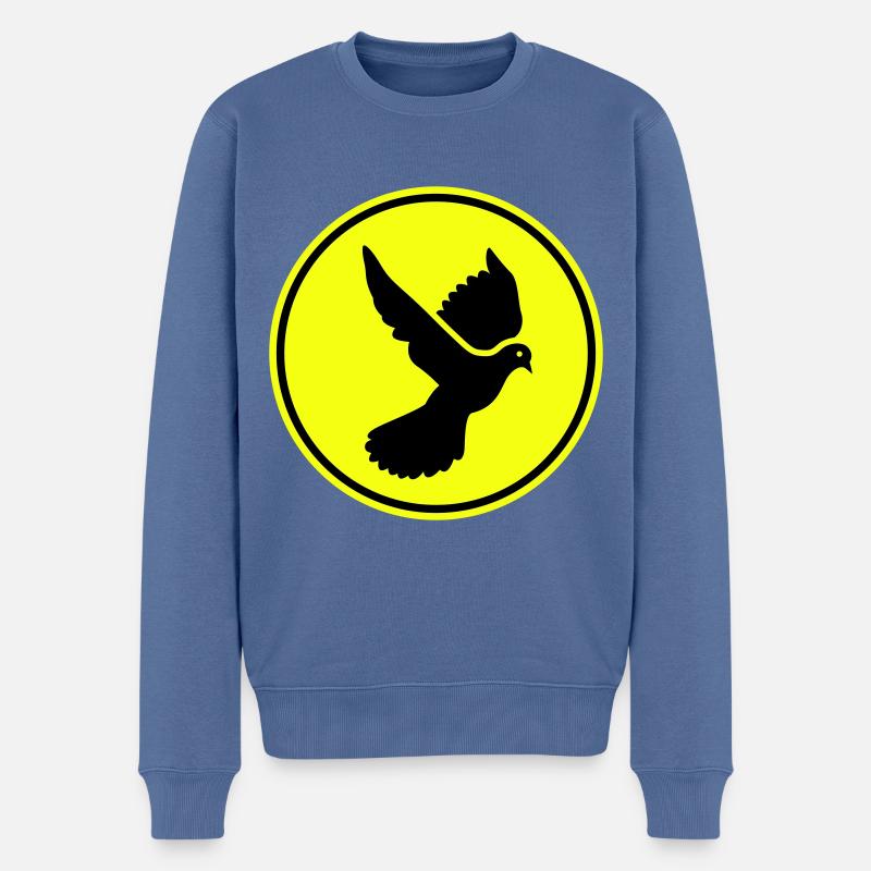 Taube symbol - Männer Premium Bio Pullover - Taubenblau