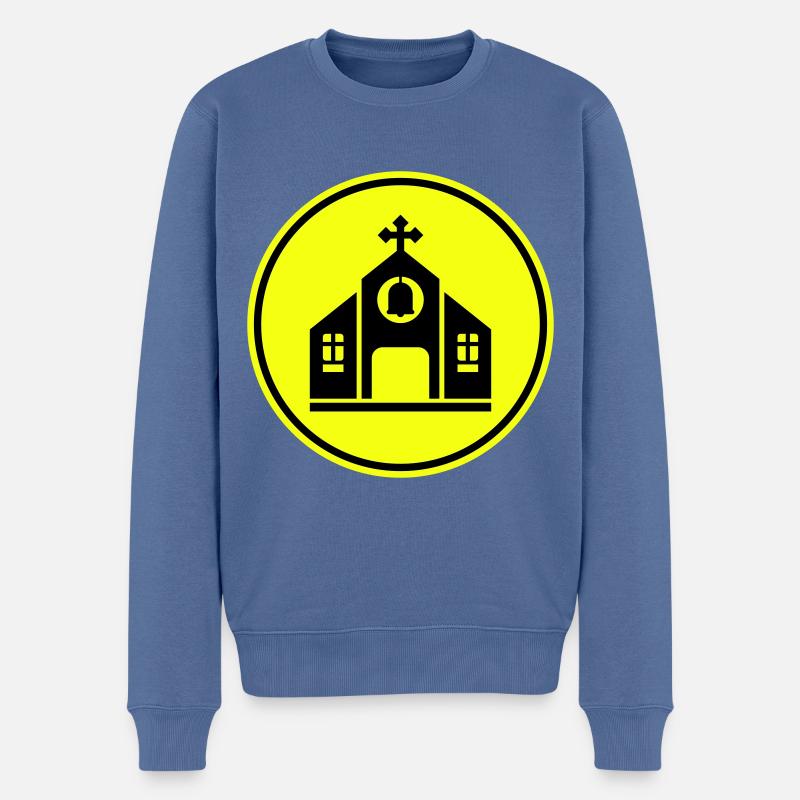 Kirche glaube - Männer Premium Bio Pullover - Taubenblau