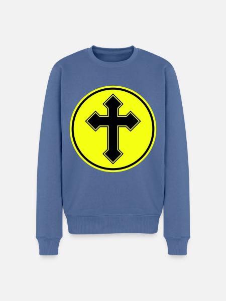 Cross symbol - Men's Premium Organic Jumper - stone blue