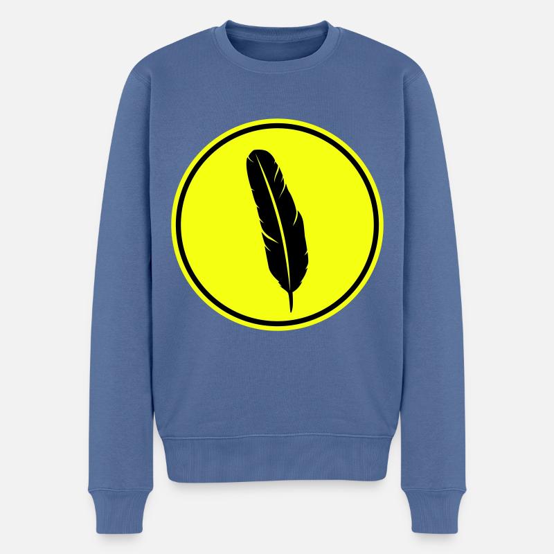 Symbole de plume - Pull Premium bio Homme - bleu pigeon