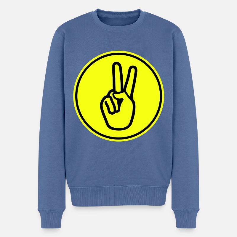 Paix de la main - Pull Premium bio Homme - bleu pigeon
