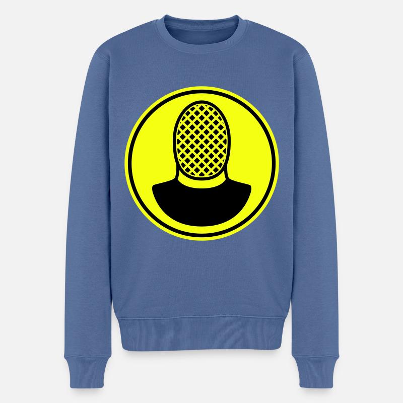 Fechten Maske - Männer Premium Bio Pullover - Taubenblau