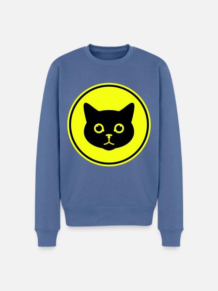 Cat head - Men's Premium Organic Jumper - stone blue