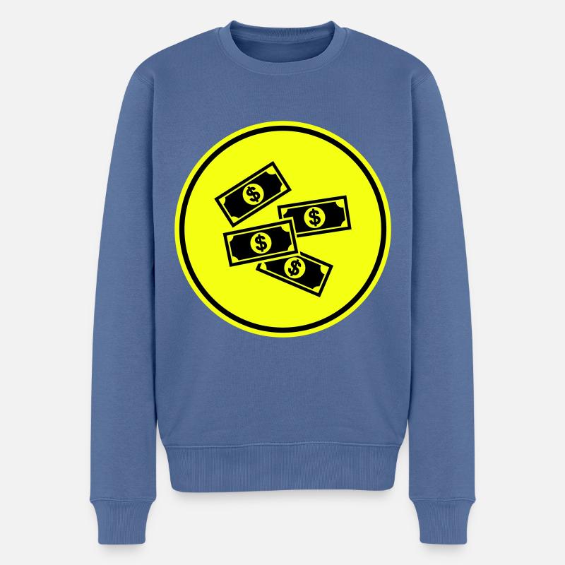 Symbole d’argent liquide - Pull Premium bio Homme - bleu pigeon