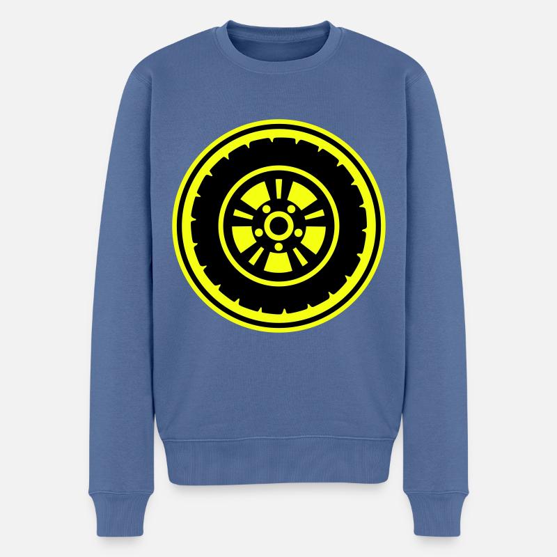 Reifen tuning - Männer Premium Bio Pullover - Taubenblau