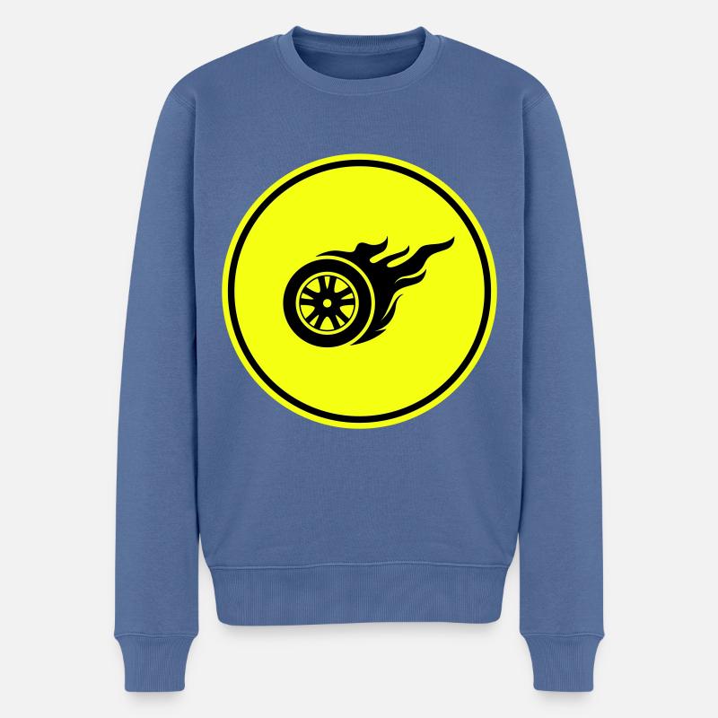 Incendie de pneus - Pull Premium bio Homme - bleu pigeon