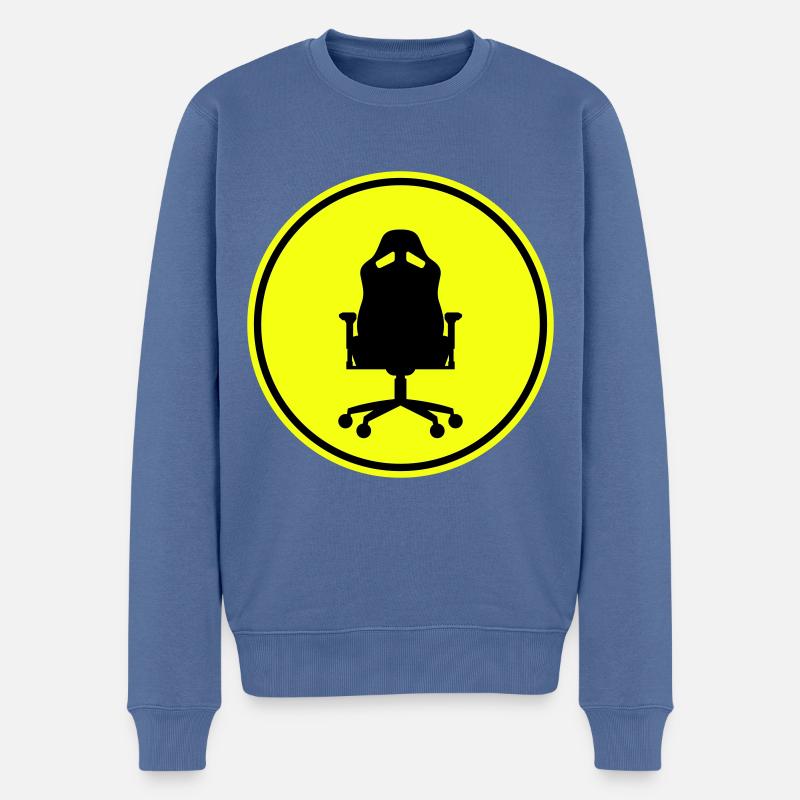 Chaise gamer gaming - Pull Premium bio Homme - bleu pigeon