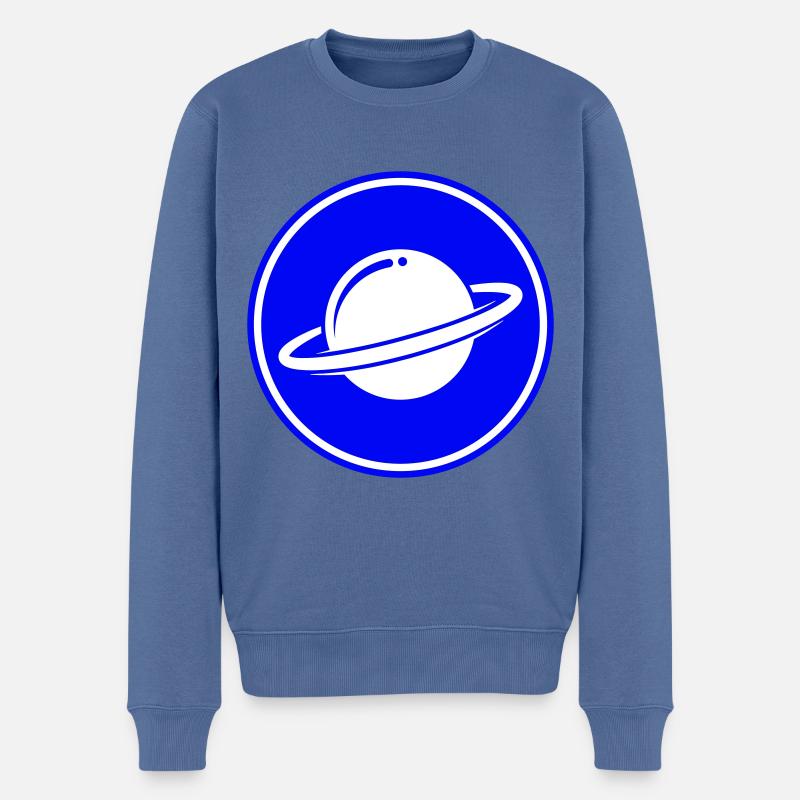 Saturn Icon symbol - Männer Premium Bio Pullover - Taubenblau