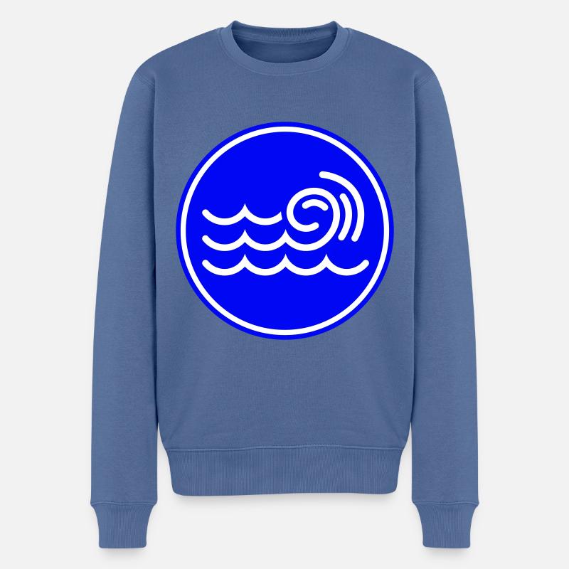 Welle icon symbol - Männer Premium Bio Pullover - Taubenblau
