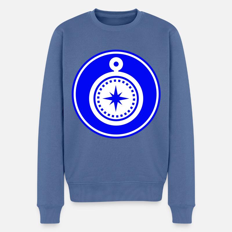 Icône de boussole - Pull Premium bio Homme - bleu pigeon