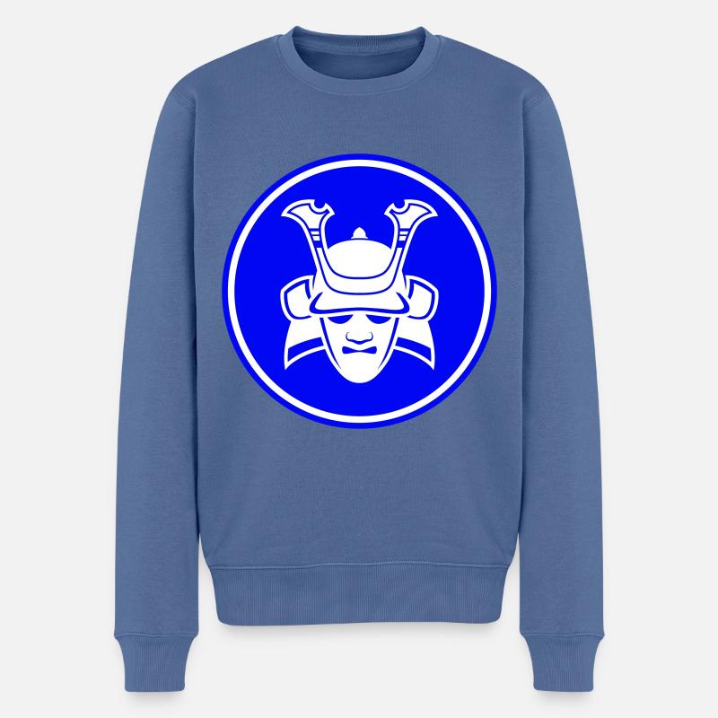 Samurai Helm - Männer Premium Bio Pullover - Taubenblau