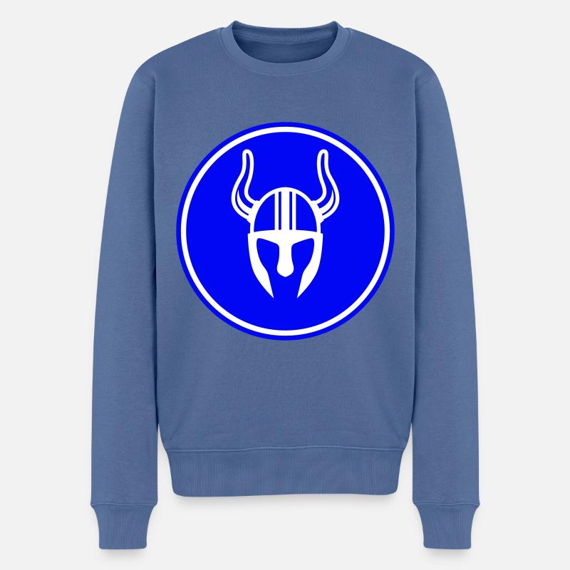 Wikinger Helm - Männer Premium Bio Pullover - Taubenblau