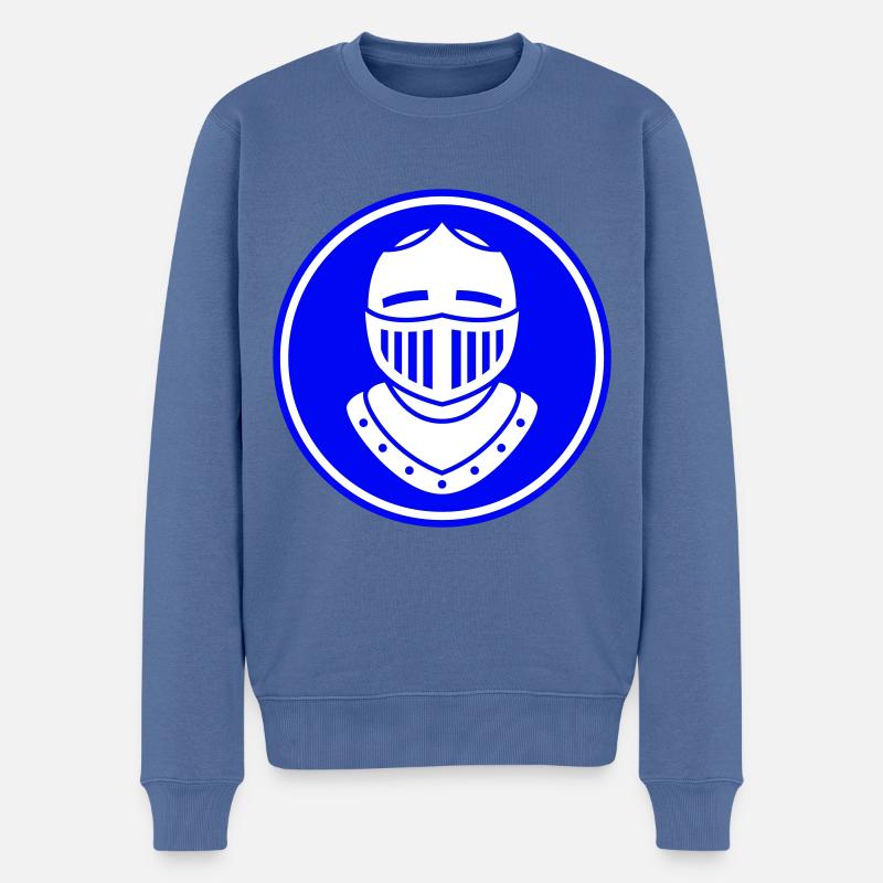 Ritter Helm - Männer Premium Bio Pullover - Taubenblau