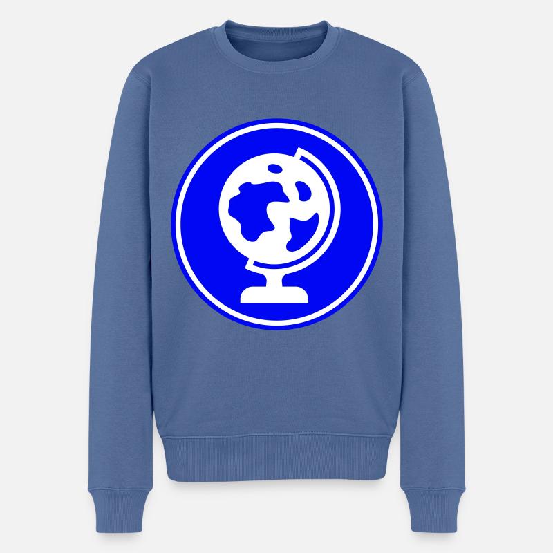 Icône de globe - Pull Premium bio Homme - bleu pigeon