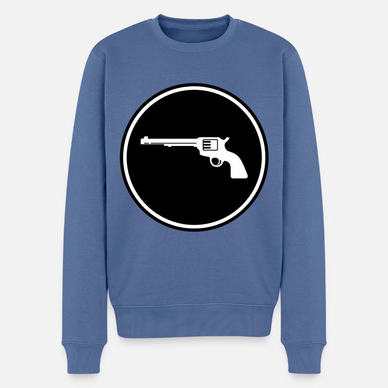 waffe pistole - Männer Premium Bio Pullover - Taubenblau