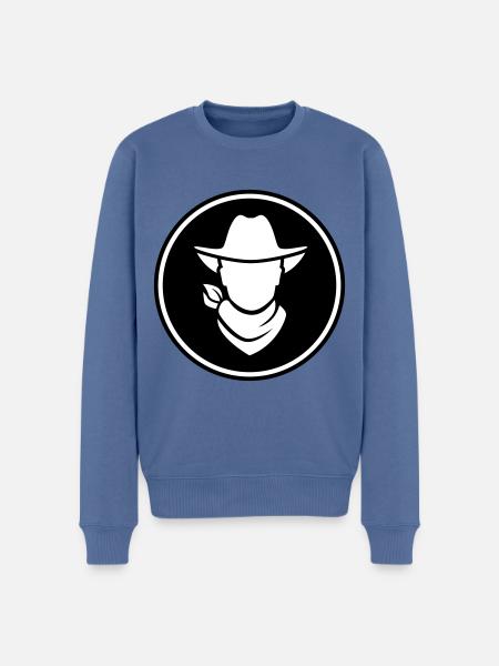 Cowboy western head - Men's Premium Organic Jumper - stone blue