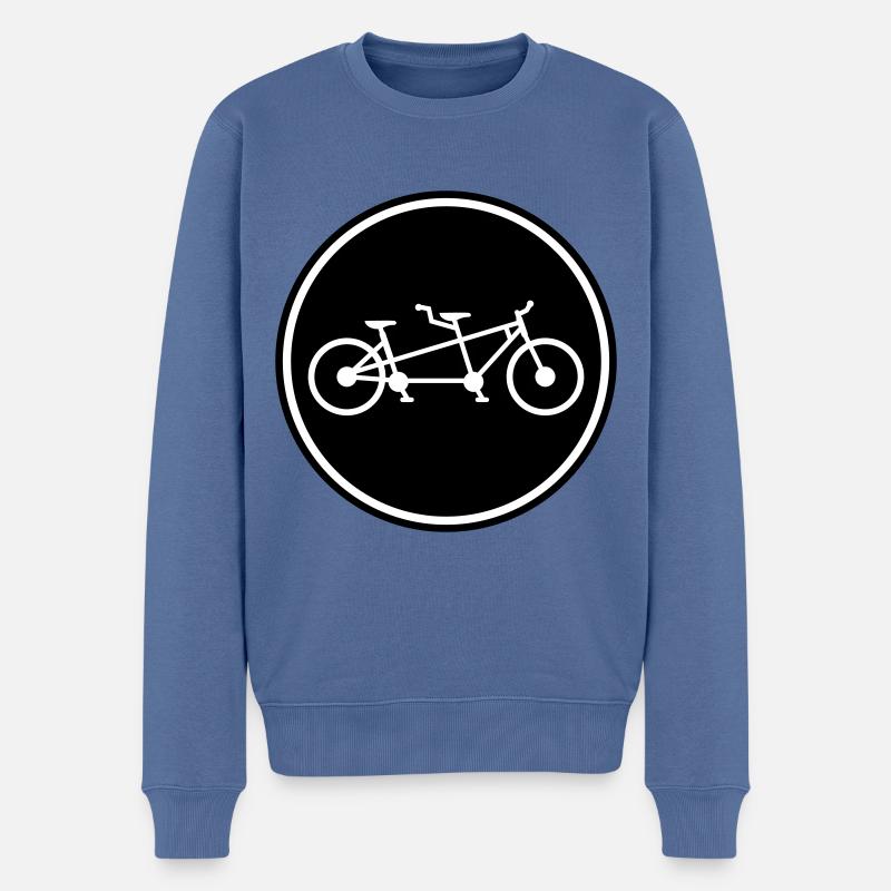 Vélo tandem - Pull Premium bio Homme - bleu pigeon