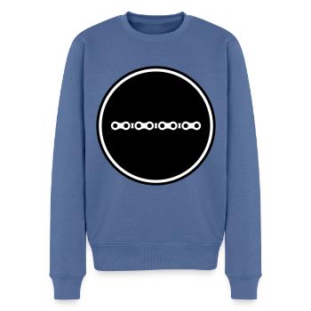 Chaîne de vélo - Pull Premium bio Homme - bleu pigeon - Devant - Nico (187cm)