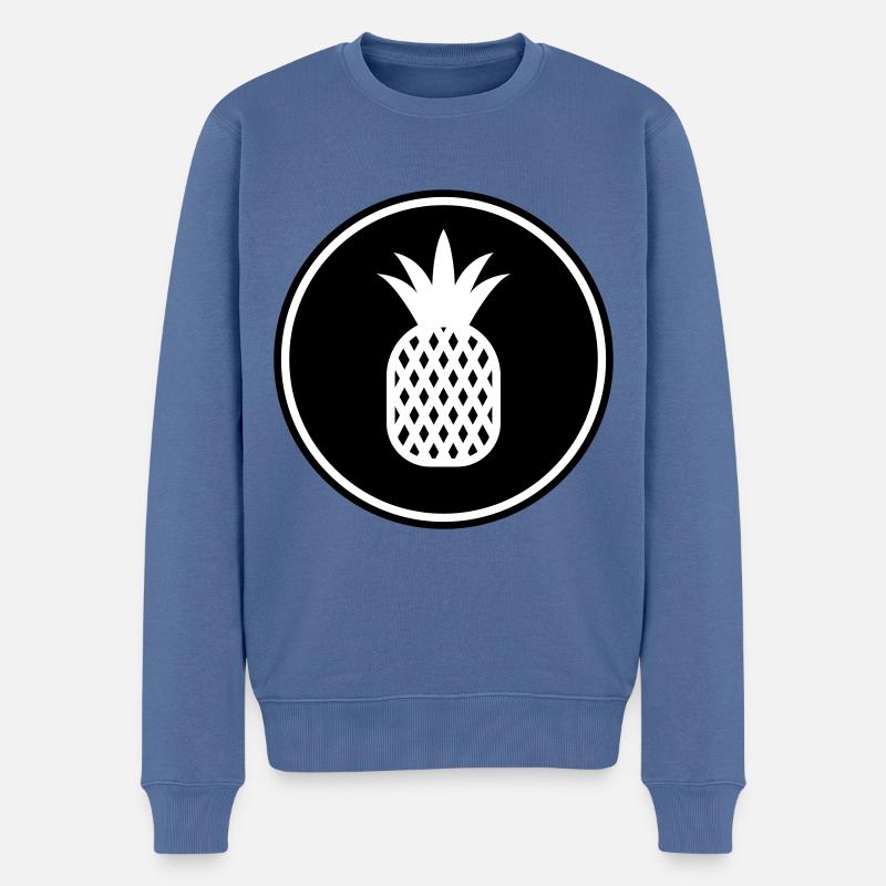 ananas frucht - Männer Premium Bio Pullover - Taubenblau