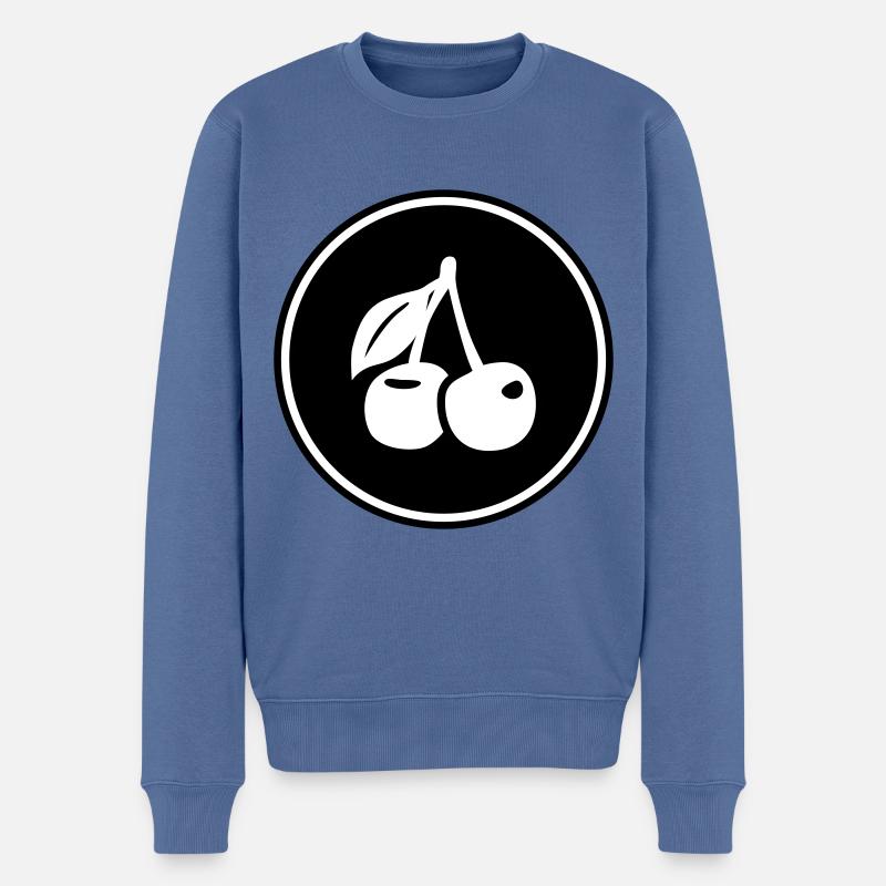 Kirschen symbol - Männer Premium Bio Pullover - Taubenblau