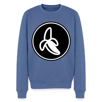 Banana Icon - Men's Premium Organic Jumper - stone blue - Front - Nico (187cm)