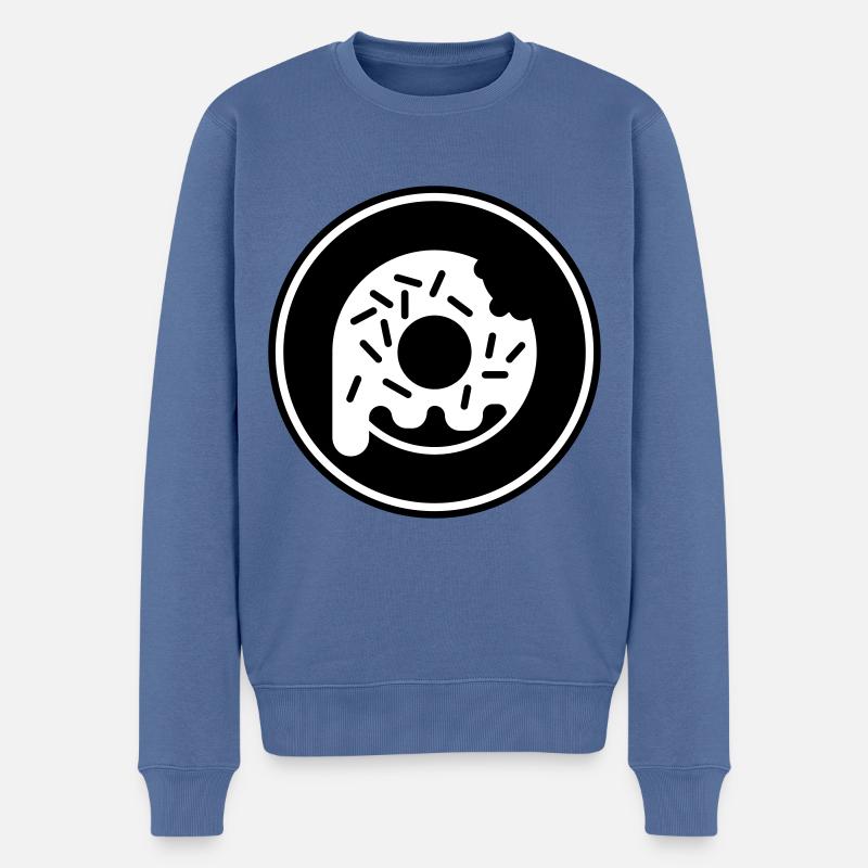 Donut essen - Männer Premium Bio Pullover - Taubenblau