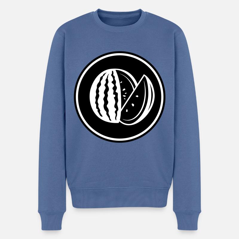 Melone Frucht - Männer Premium Bio Pullover - Taubenblau