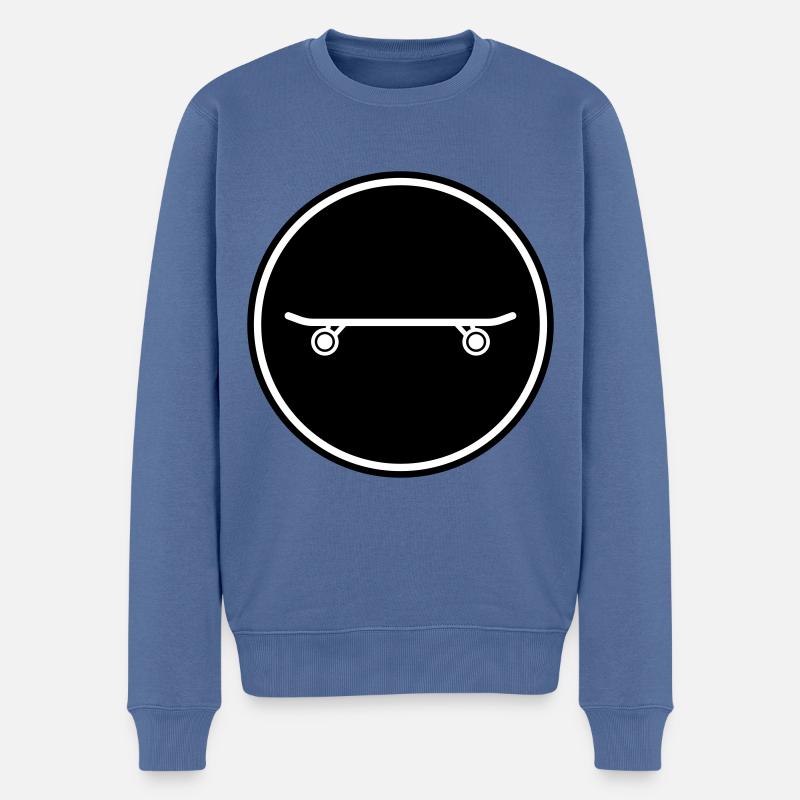 Skateboard symbol - Männer Premium Bio Pullover - Taubenblau