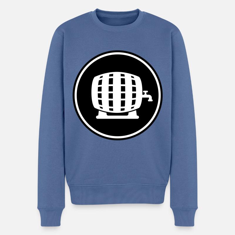 Bierfass - Männer Premium Bio Pullover - Taubenblau