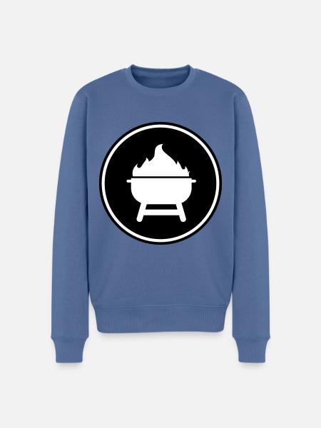 Icône Grill - Pull Premium bio Homme - bleu pigeon