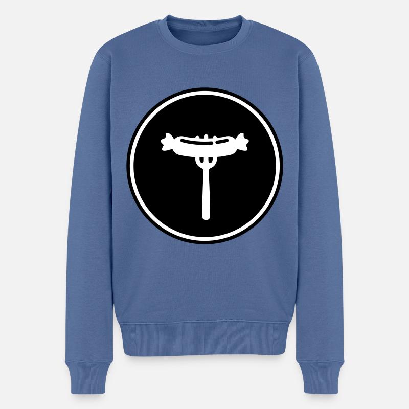 Icône de viande Bratwurst - Pull Premium bio Homme - bleu pigeon