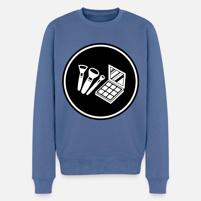 Make Up Kosmetik Icon - Männer Premium Bio Pullover - Taubenblau