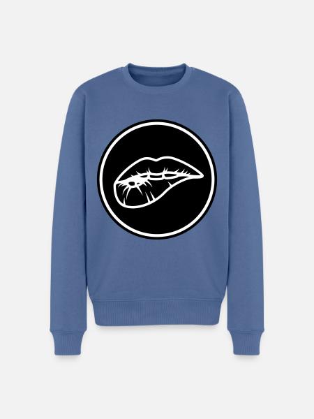 Lips - Men's Premium Organic Jumper - stone blue