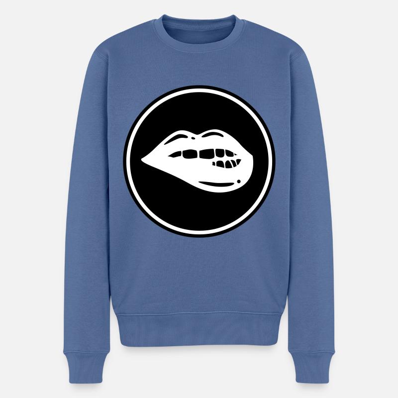 Symbole de lèvre - Pull Premium bio Homme - bleu pigeon