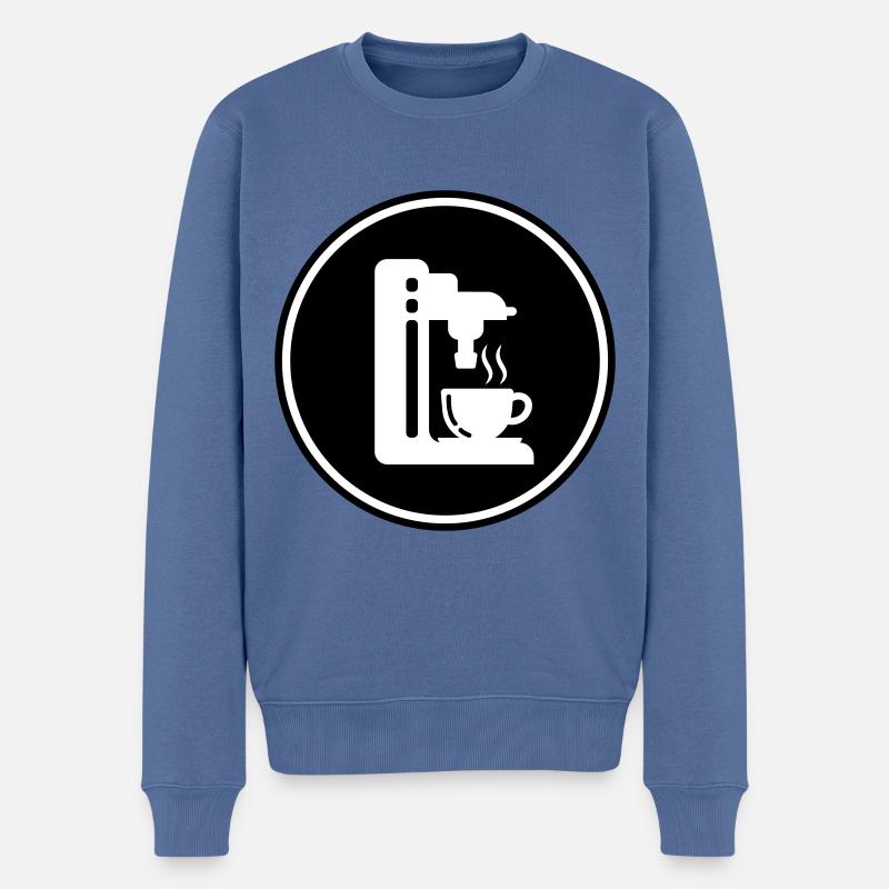 Symbole de machine à café - Pull Premium bio Homme - bleu pigeon