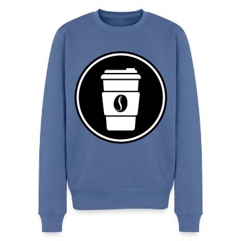 Kaffee Symbol - Männer Premium Bio Pullover - Taubenblau - Vorne - Nico (187cm)