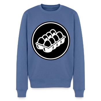 Eier symbol - Männer Premium Bio Pullover - Taubenblau - Vorne - Nico (187cm)