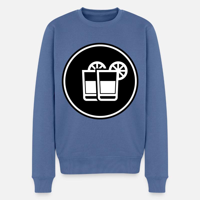 Cocktail Icon - Männer Premium Bio Pullover - Taubenblau