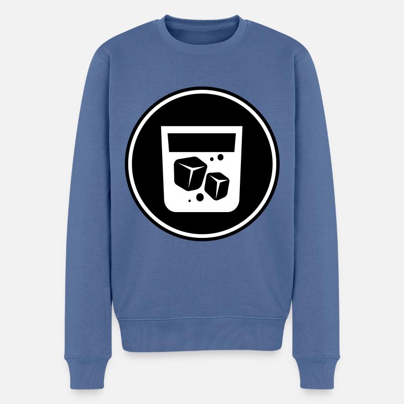 Whisky Icon - Männer Premium Bio Pullover - Taubenblau