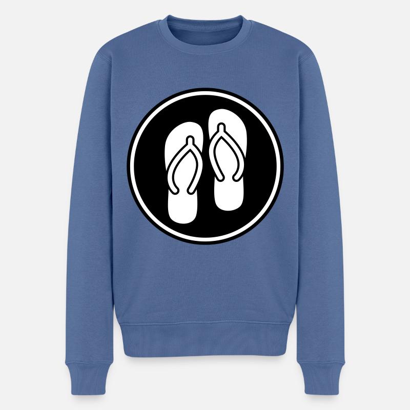 Badelatschen icon - Männer Premium Bio Pullover - Taubenblau