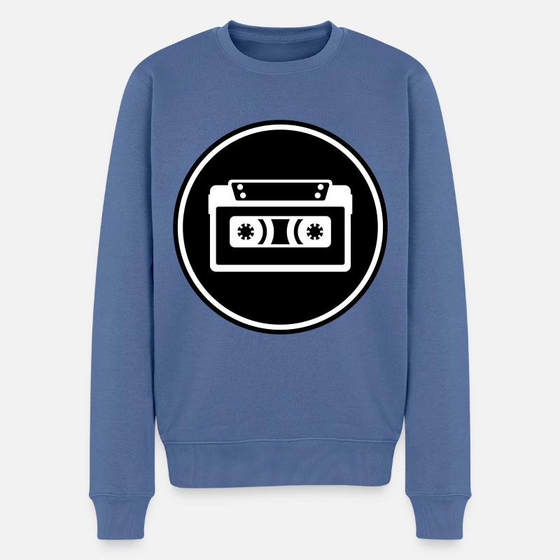 Kassette Tape Symbol - Männer Premium Bio Pullover - Taubenblau