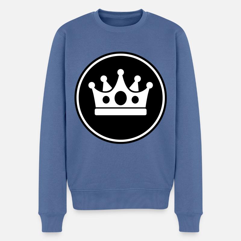 Crown Symbol - Men's Premium Organic Jumper - stone blue