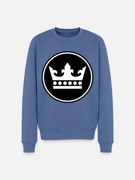 Krone Silhouette - Männer Premium Bio Pullover - Taubenblau