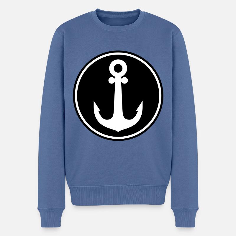 Anker Icon - Männer Premium Bio Pullover - Taubenblau